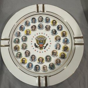Presidential Commemorative Plate/ashtray with Gold Accents
